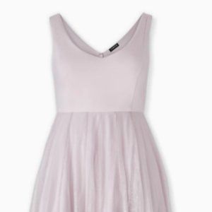 Special Occasions Lilac Purple Ponte Shimmer Midi